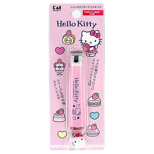 日本贝印 三丽鸥 hello kitty联名限定款 可爱指甲剪带吊坠 粉色M号 防飞溅