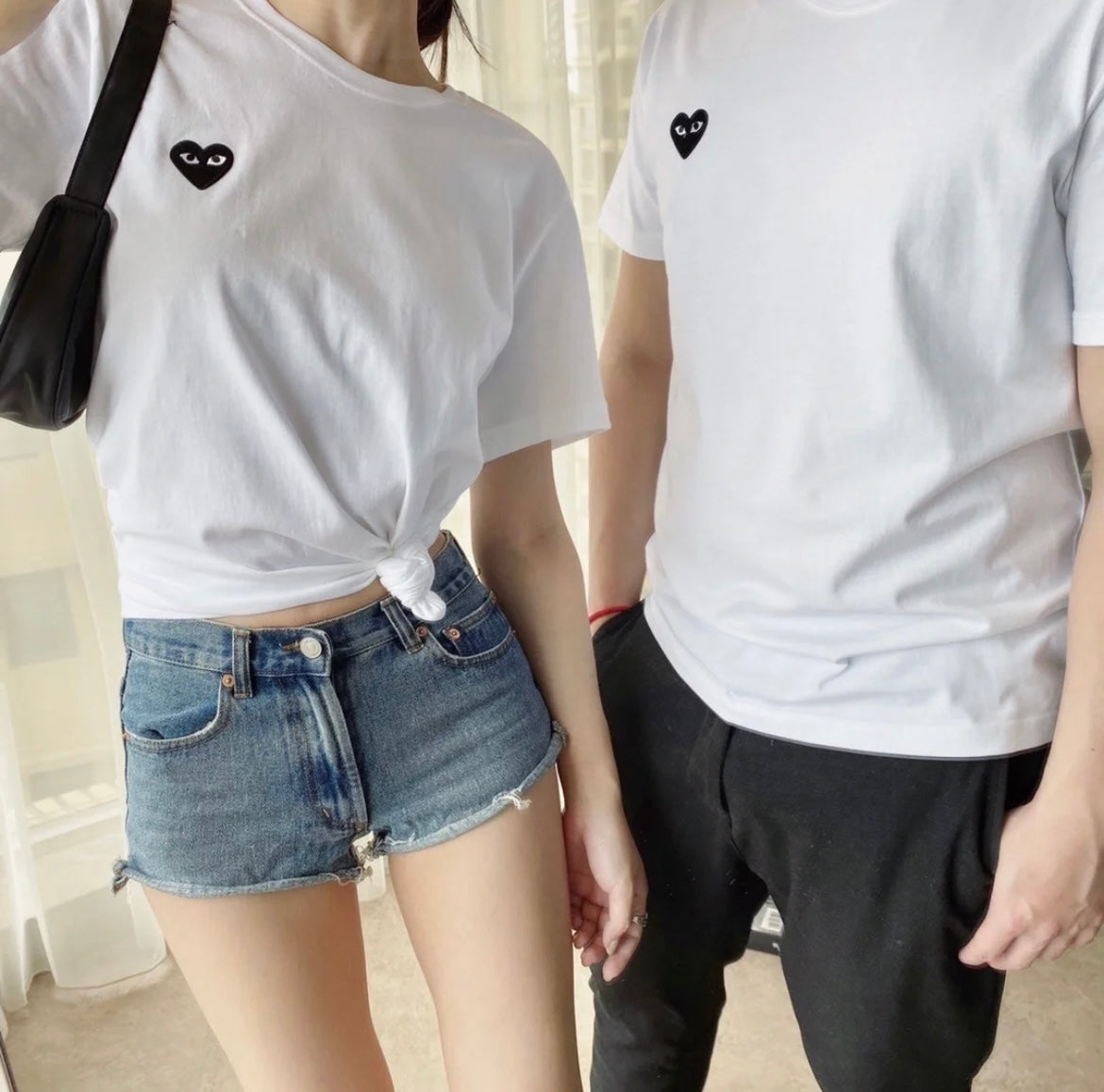 COMME des GARÇONS 川久保玲  T恤 白色 黑心（尺码偏小，洗后也会缩水尽量买大哦）