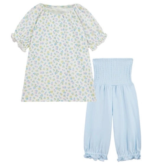 日本 combimini  新款超柔棉 碎花印花家居服套装
