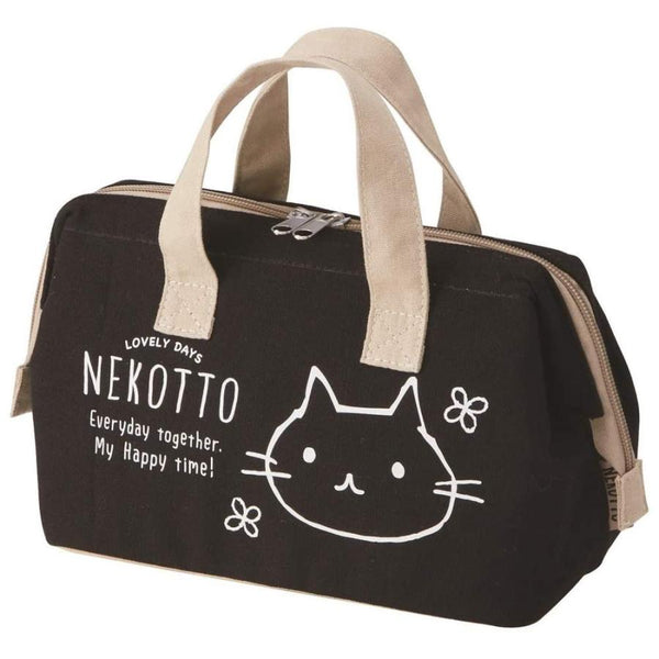 日本 mekotto 黑猫帆布便当袋