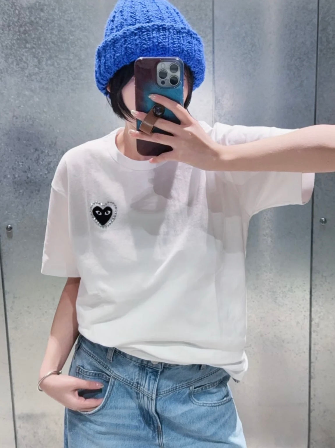 【0609ずみ】COMME des GARÇONS 川久保玲 T恤 （白色 白钻黑心）尺码偏小，洗后也会缩水尽量买大哦）