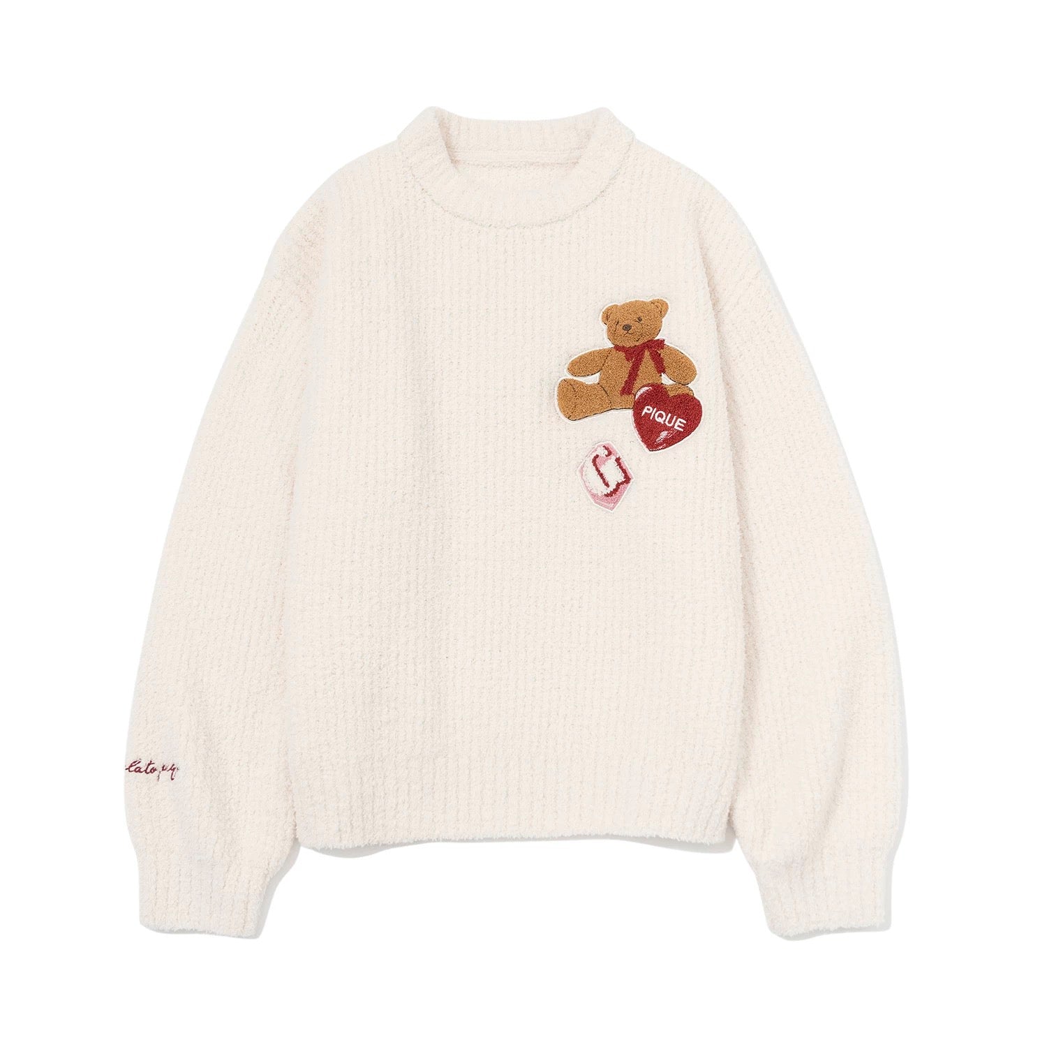 gelato pique 25秋冬新品 睡衣半边绒刺绣小熊 套装