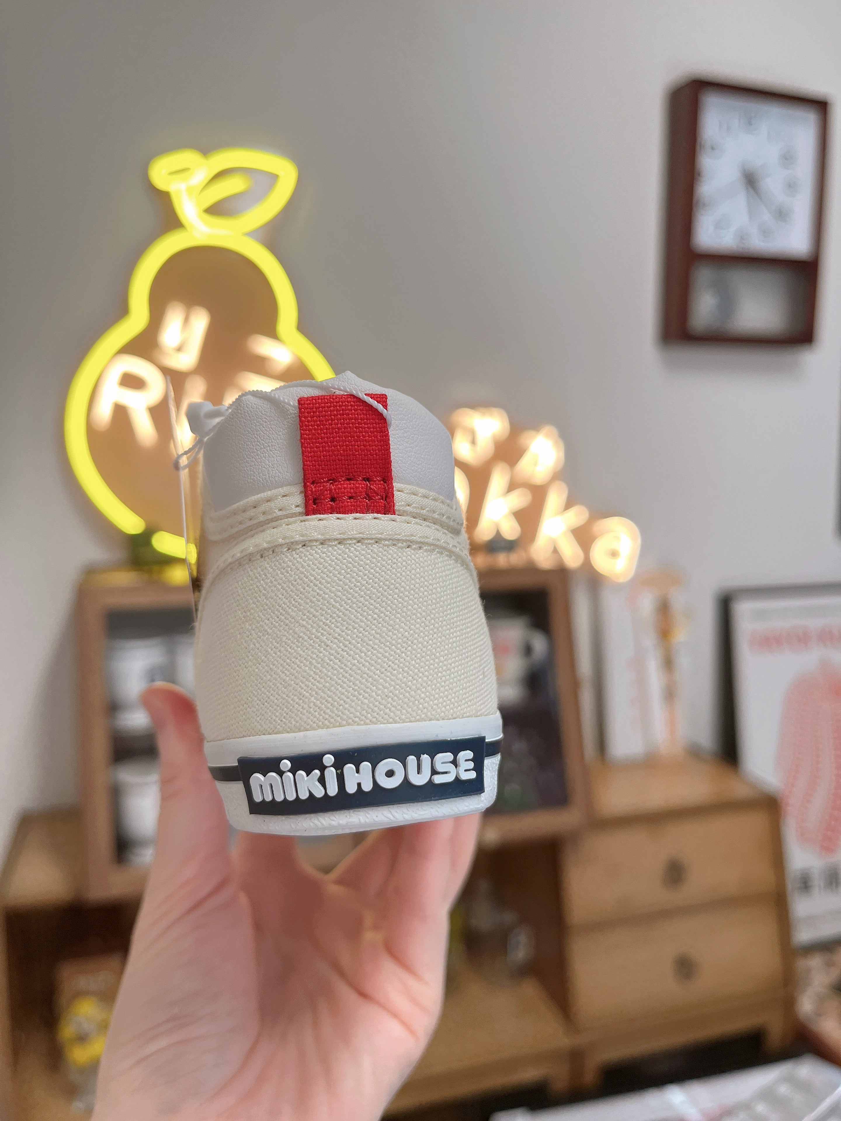 日本MIKIHOUSE 红蓝条纹包头学步鞋 二段（默认无盒，有需要联系客服）