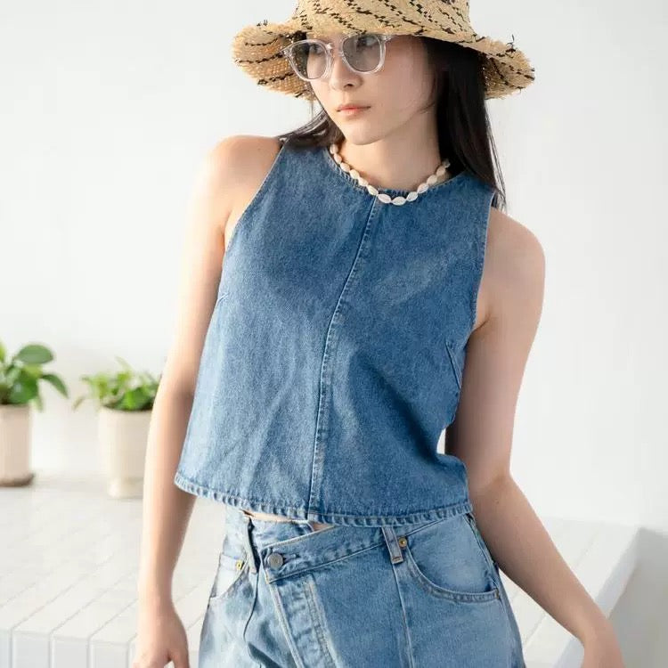 日本ungrid春季新品   牛仔背心
