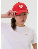 emis Heart Rubber Patch Ball Cap Red 韩国 emis 棒球帽  橡胶桃心章 红色