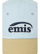 emis Duo Logo Two Tone Ball Cap Pastel Blue 韩国 emis 拼色棒球帽  淡蓝拼卡其 双层刺绣标