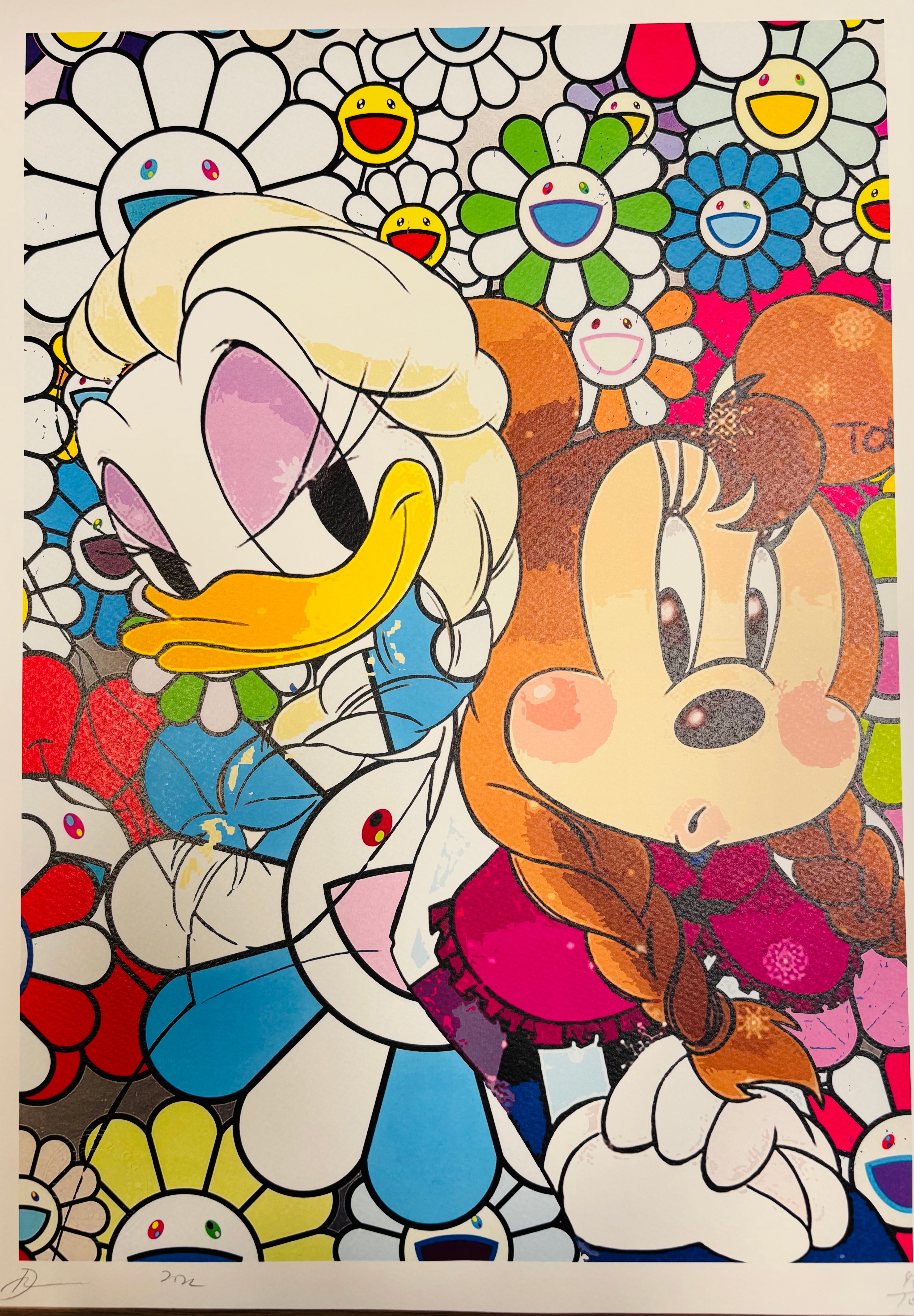 Artwork 限量签名版画DEATH NYC《唐老鸭&米老鼠&村上隆》45*32cm