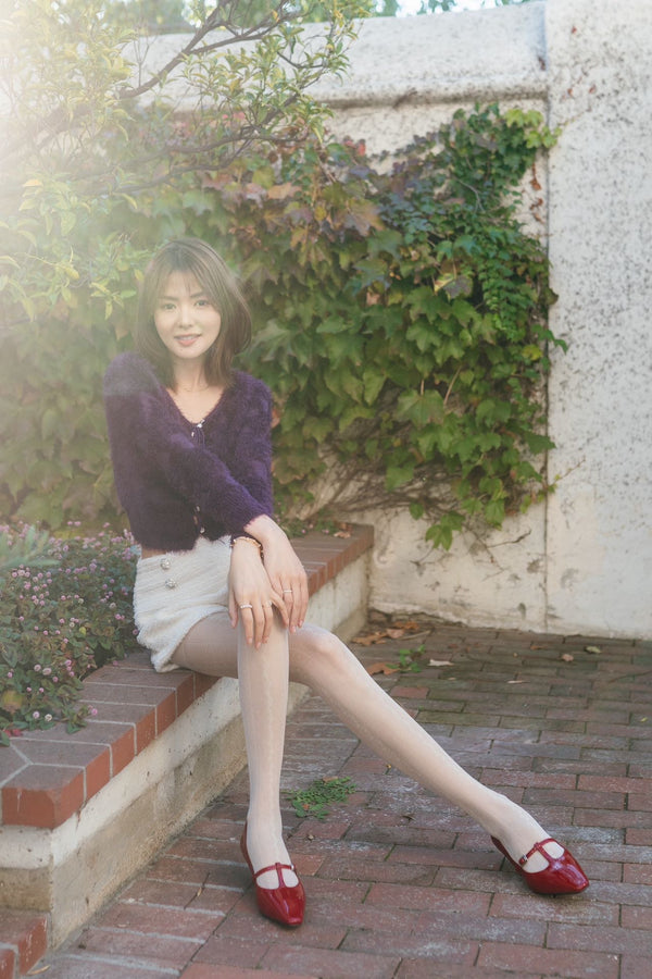 【Riko's collection】紫色短款针织衫（🍐166/100斤穿M）