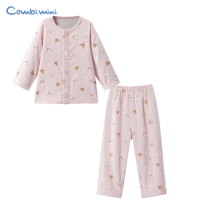 日本 combimini  2025秋冬季 磨毛小熊家居服套装