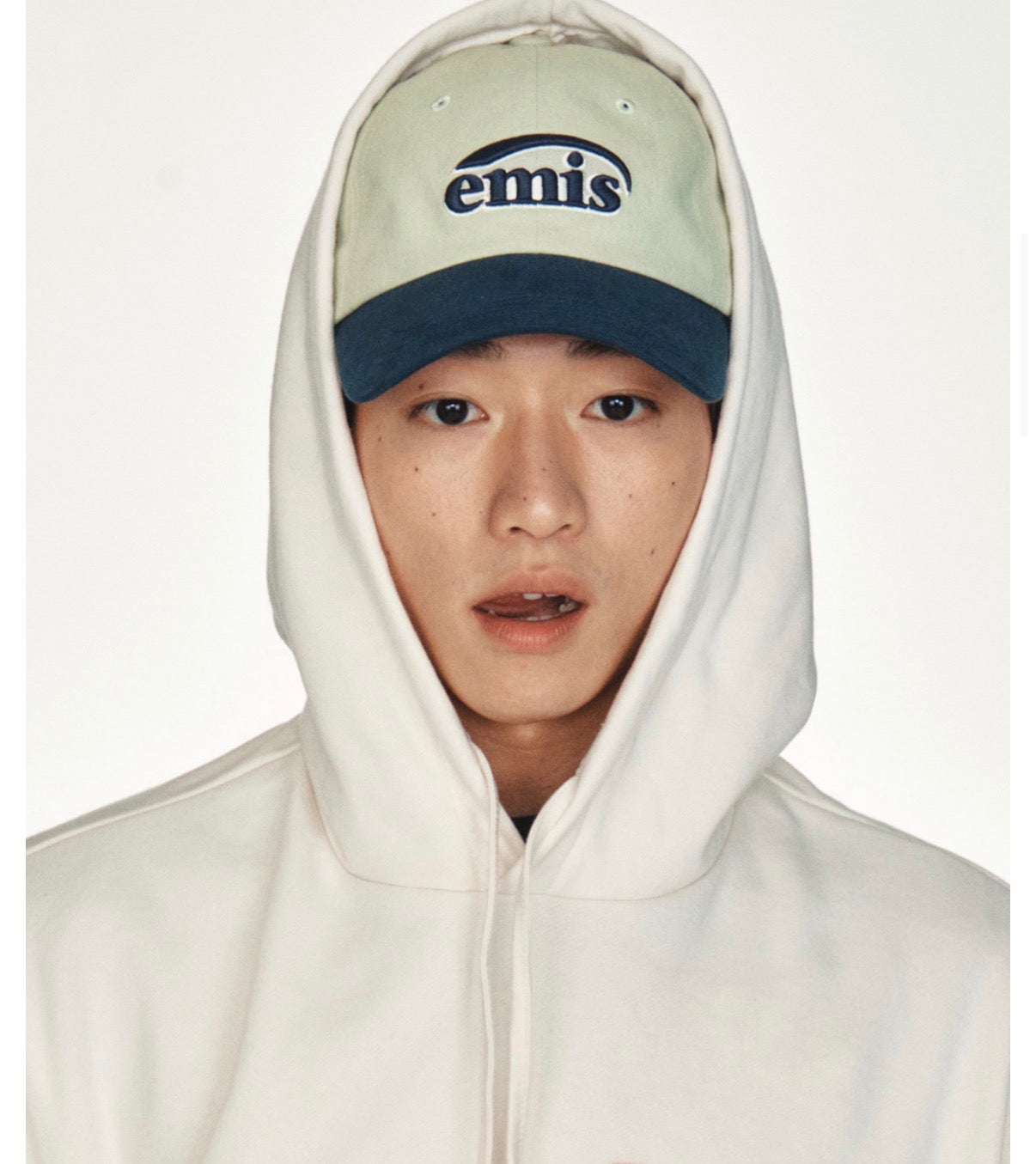emis Duo Logo Two Tone Ball Cap Mint 韩国 emis 拼色棒球帽  薄荷绿拼藏青 双层刺绣标