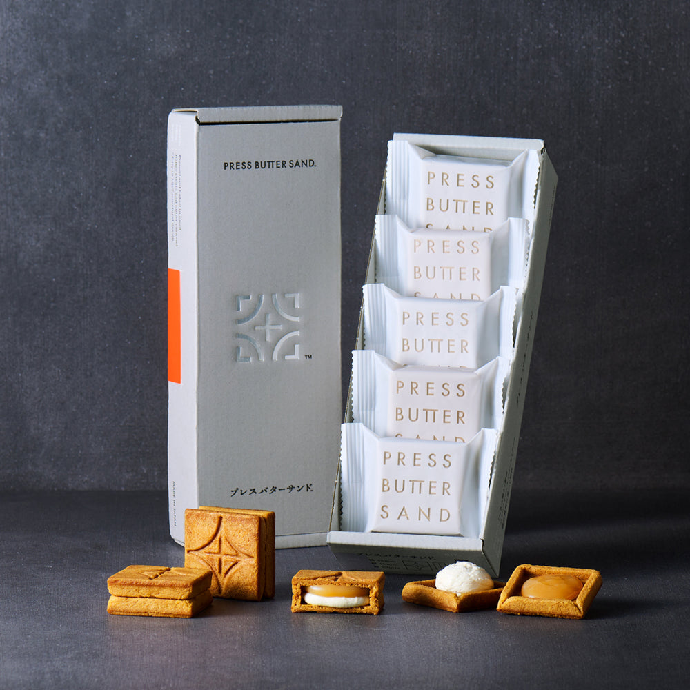 日本press butter sand 奶油夹心蛋糕 灰色原味 黄油三明治饼干 5枚入（赏味期限：03/22/26y）