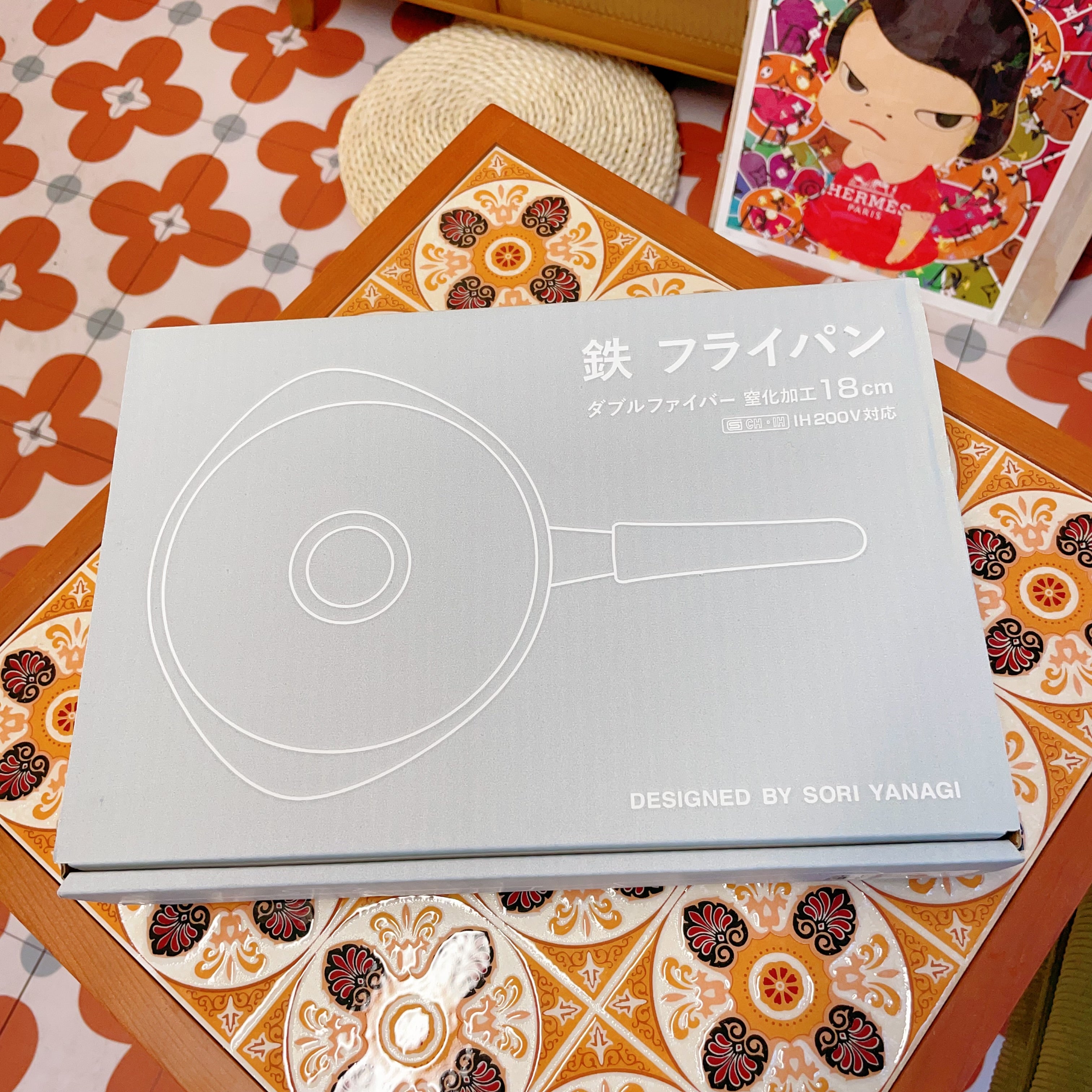 日本 SORI YANAGI 柳宗理 南部铁器铸铁锅 煎锅 平底锅 18cm 带锅盖 适合1-2人 净重约477g