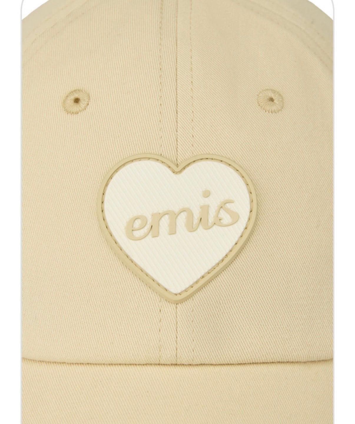emis Heart Rubber Patch Ball Cap Beige 韩国 emis 棒球帽  橡胶桃心章 米色
