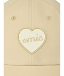 emis Heart Rubber Patch Ball Cap Beige 韩国 emis 棒球帽  橡胶桃心章 米色