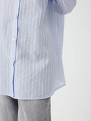 Lily Brown Scrunchie Set Sheer Shirt Blue 日本 LILY BROWN 26夏季新品 条纹衬衫 防晒罩衫 搭配同色大肠发圈 蓝紫色 均码
