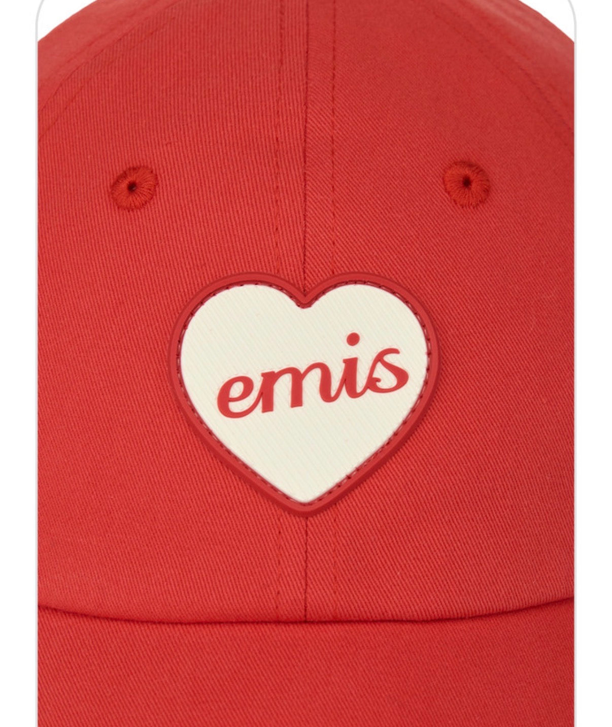 emis Heart Rubber Patch Ball Cap Red 韩国 emis 棒球帽  橡胶桃心章 红色