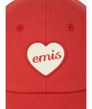 emis Heart Rubber Patch Ball Cap Red 韩国 emis 棒球帽  橡胶桃心章 红色