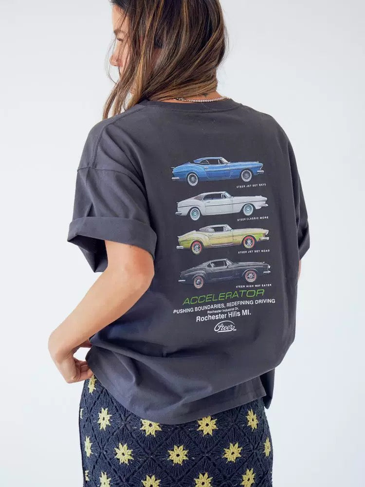 日本ungrid七月新品 汽车印花T恤