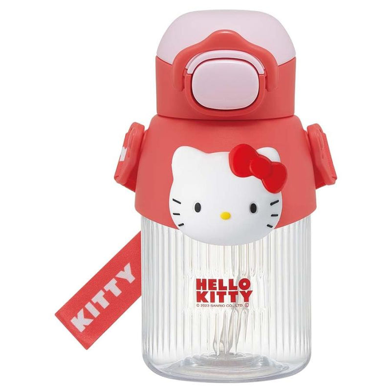 日本skater 耐热树脂 Hello kitty儿童吸管杯 双饮口可爱轻盈便携肩带 专用吸管杯  590ml