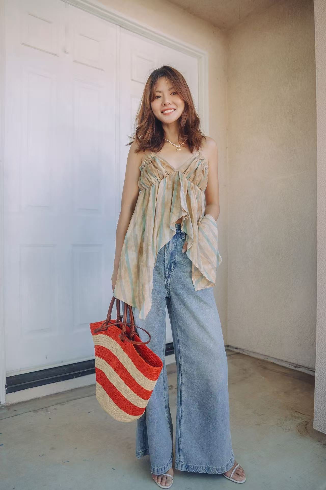 【Riko's collection】不规则条纹吊带（🍐166/100斤，穿S）