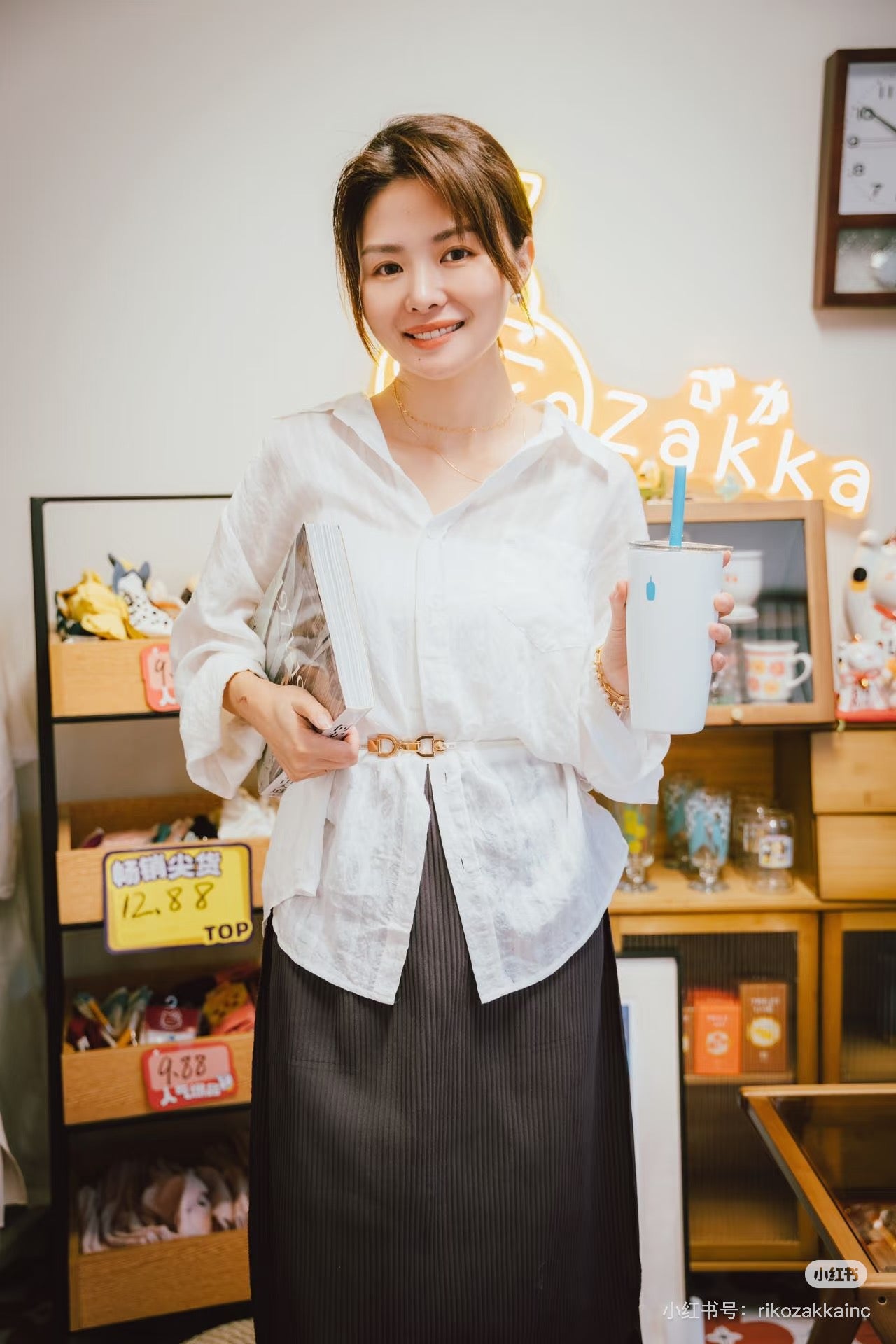 【Riko's collection】白色条纹天丝长袖防晒衬衫