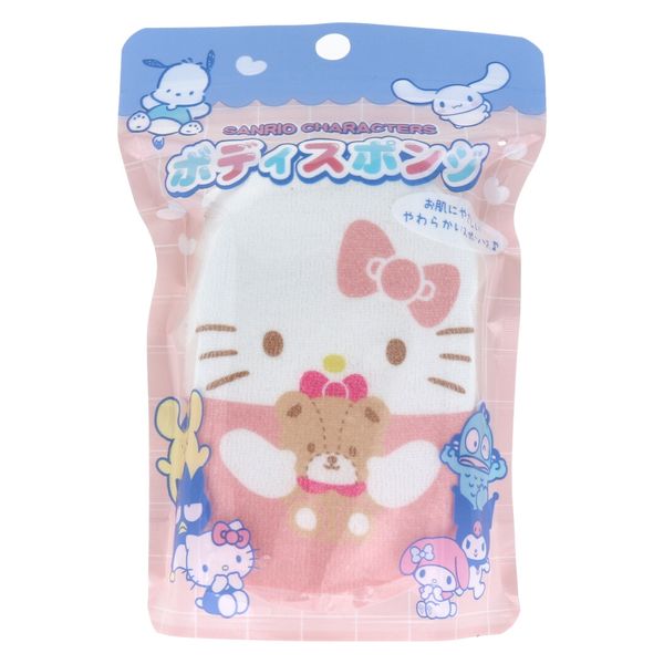 日本 SANRIO hello kitty 柔软沐浴海绵擦 洗澡海绵 配挂绳