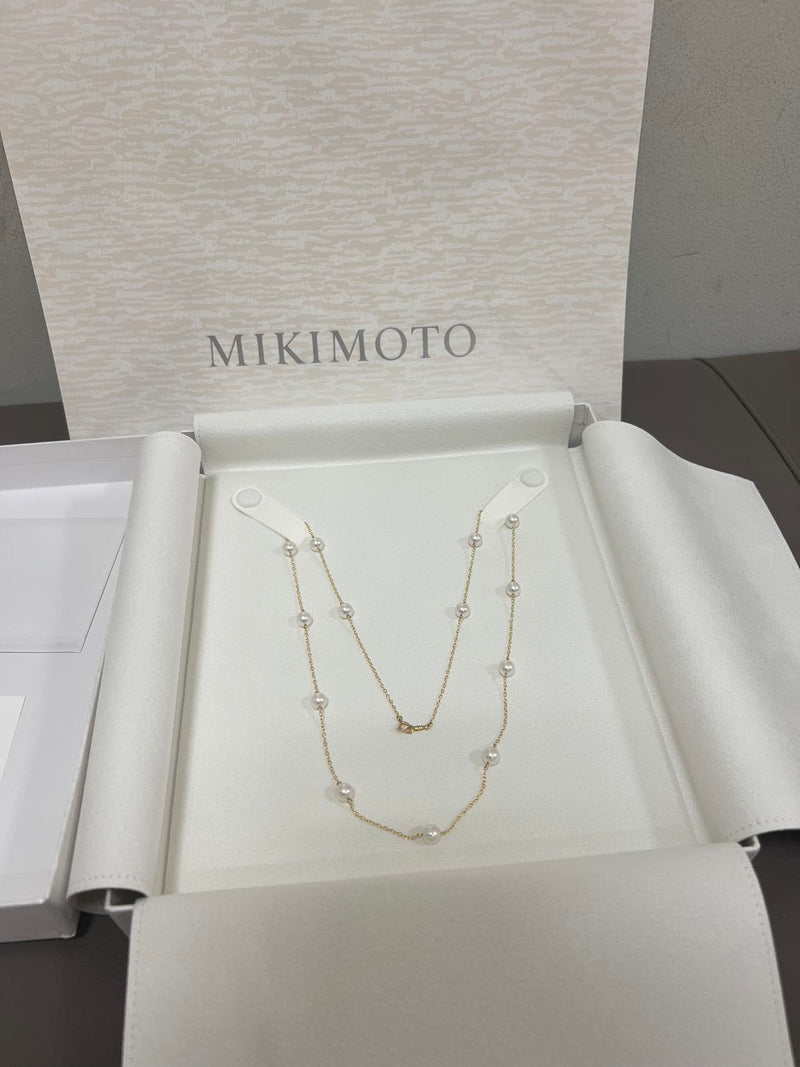 【MIKIMOTO 御木本珍珠】mikimoto满天星项链 珠子13颗 akoya 6～6.25mm 全长约60cm K18 黄金