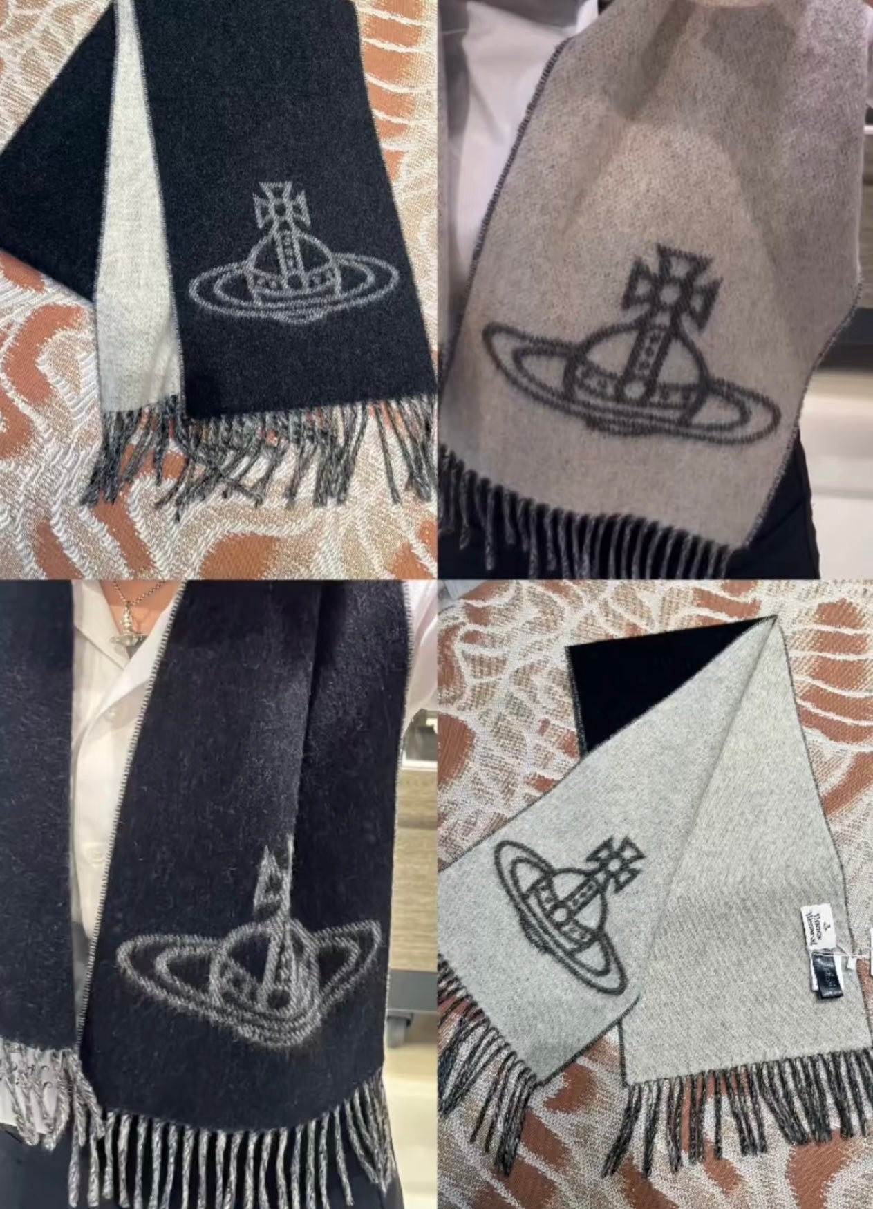 日本Vivienne Westwood西太后 双面羊绒围巾 165*25