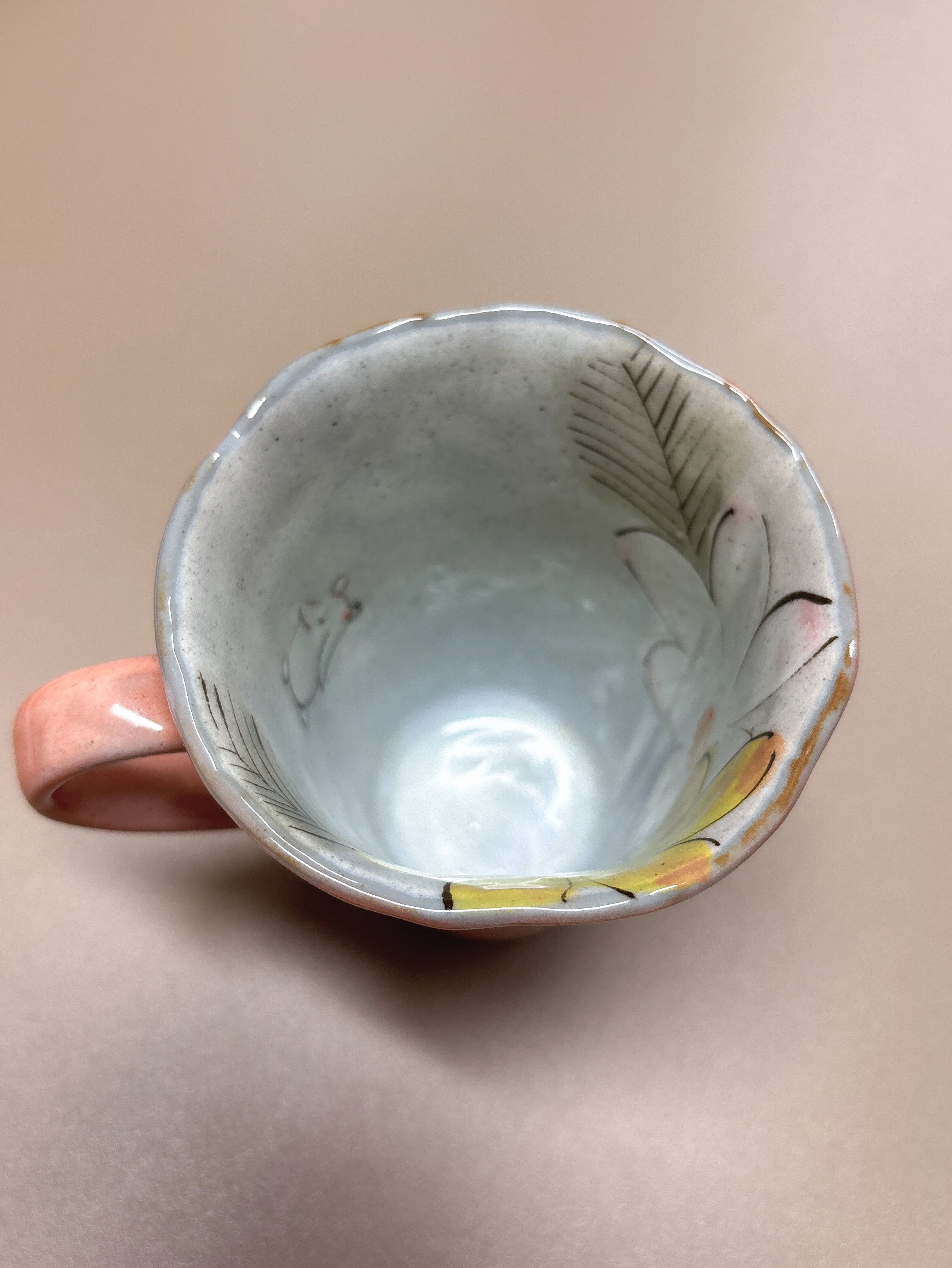 日本 濑户烧繁花手绘 手作釉下彩绘陶瓷花卉 咖啡杯子41533