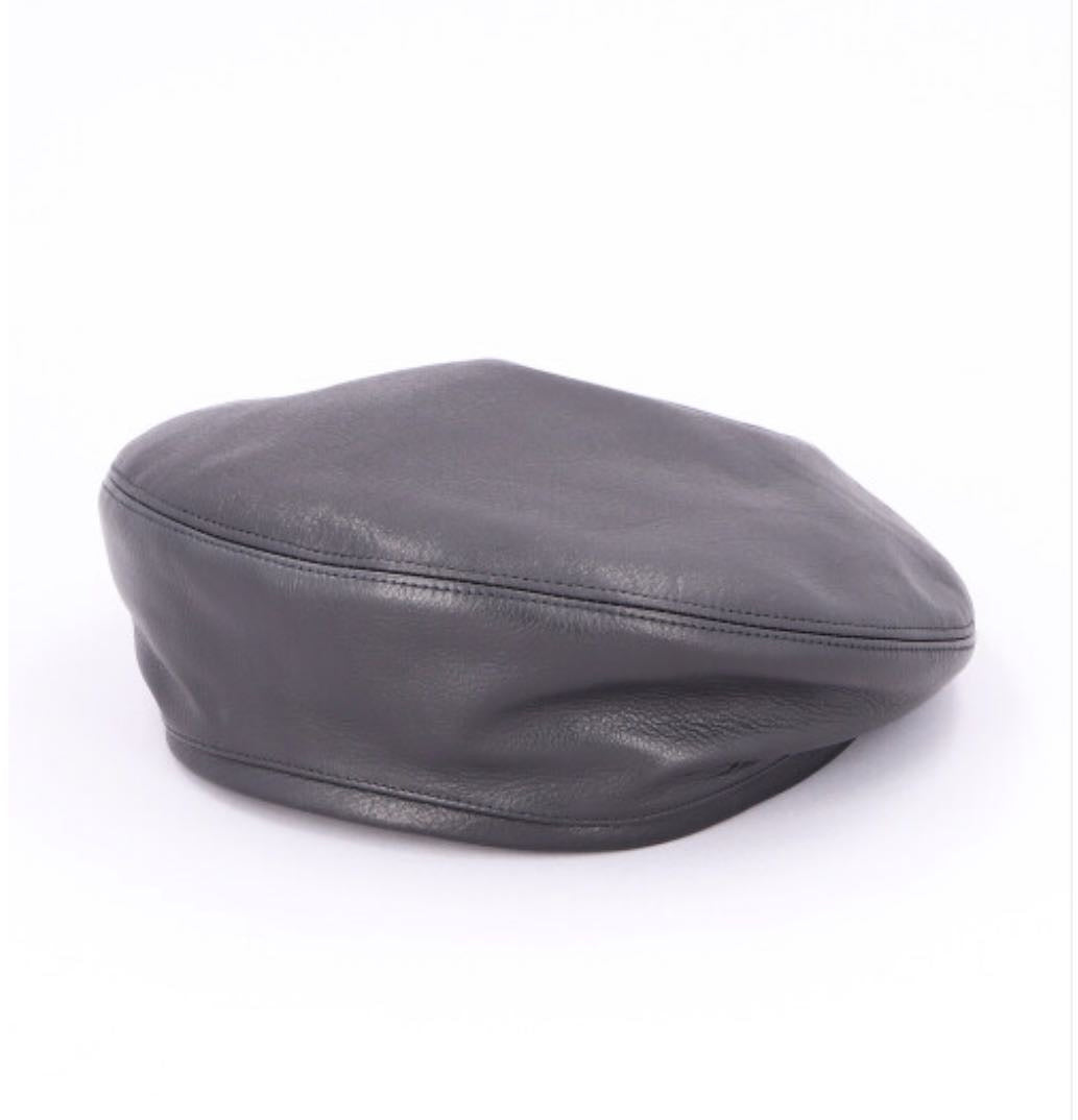 日本CA4LA设计感贝雷帽 黑色羊皮 100%棉  日本制 #SHK01080