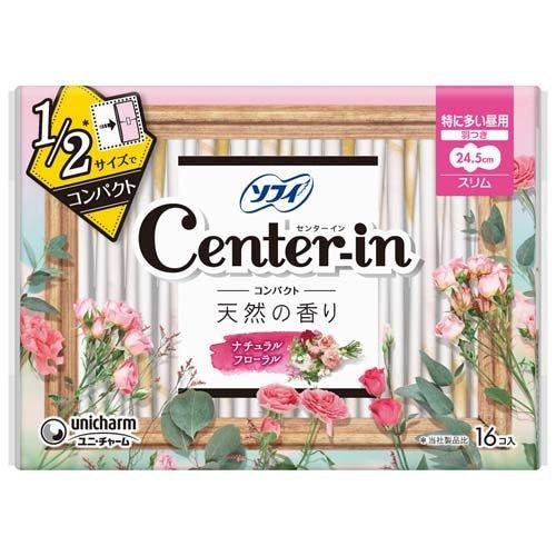 Unicharm Sofy Center-in Pad Sweet Floral Scent 尤妮佳苏菲 超薄绵柔护翼卫生巾 甜蜜花香 16（24.5cm）