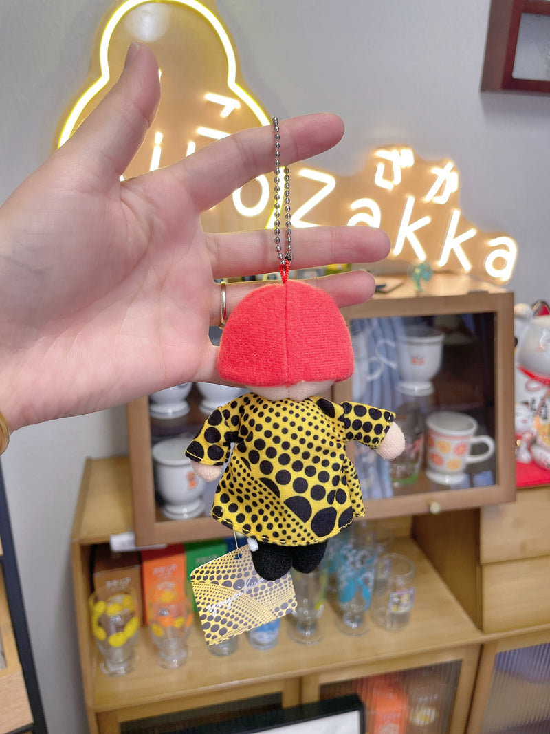 日本 草间弥生YAYOI KUSAMA 人形波点钥匙扣 包包挂饰 毛绒玩具挂件