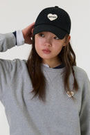 emis Heart Rubber Patch Ball Cap Black 韩国 emis 棒球帽  橡胶桃心章 黑色