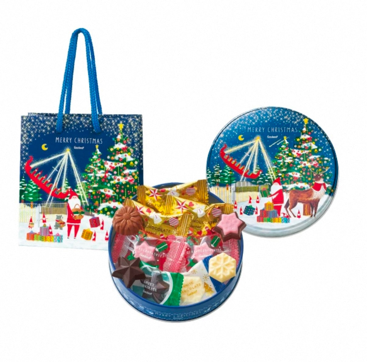 日本 Goncharoff圣诞铁罐蓝色巧克力礼盒 34g （赏味期限03/06/26Y）