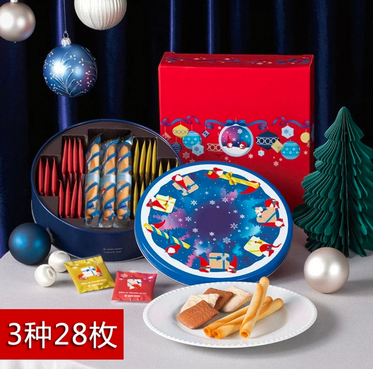 YOKUMOKU 圣诞限定礼盒 蛋卷饼干3种28枚入（赏味期限02/04/2026Y）