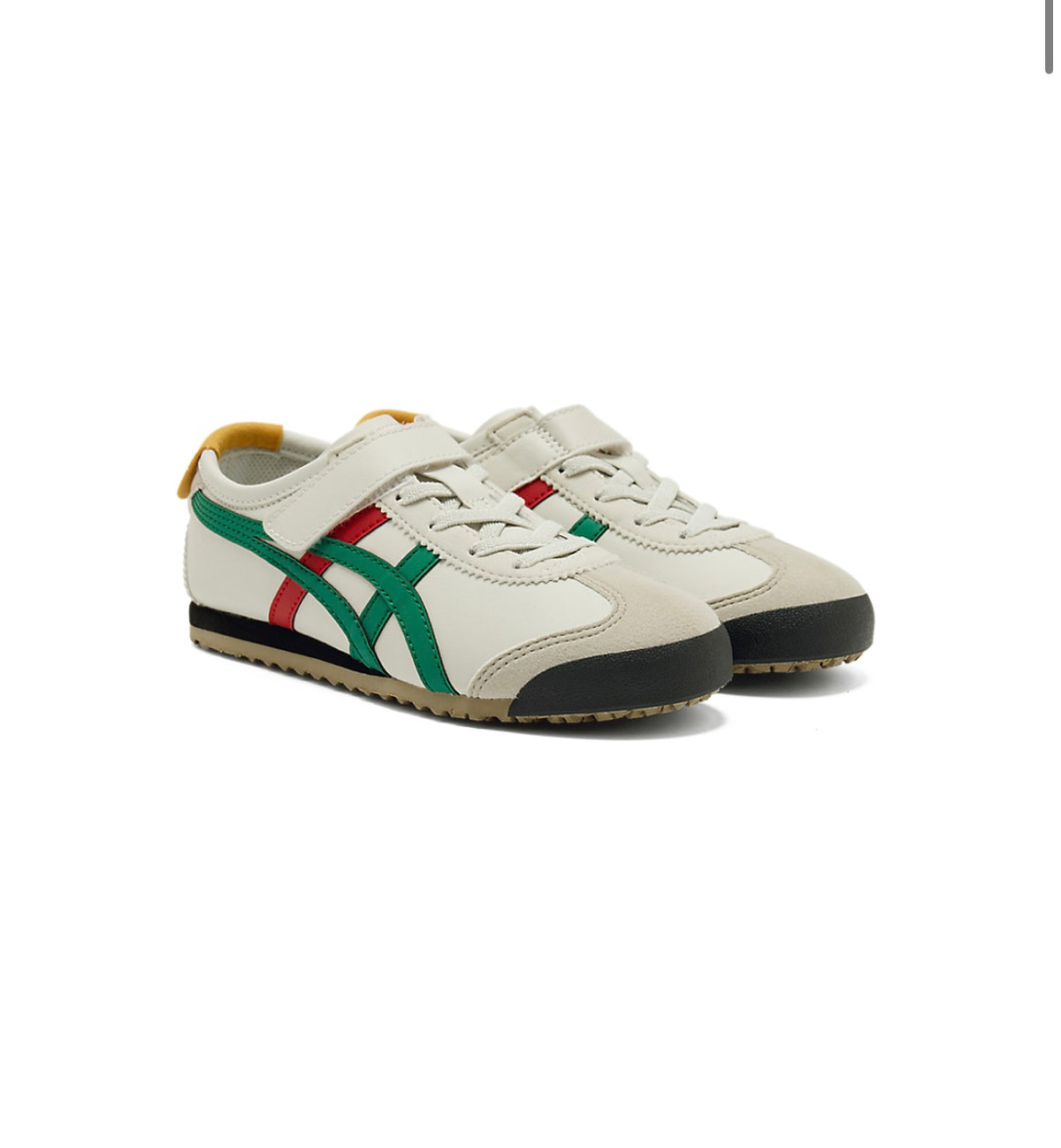 Onitsuka Tiger 鬼冢虎 MEXICO 66 KIDS 儿童休闲鞋（Birch/Green / 奶油咖啡配色） 17cm