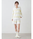 gelato pique Ice Cream Series Zip Hoodies 26冰淇淋系列 毛绒绒拉链连帽居家服 黄白条纹上衣  均码 超软糯质感