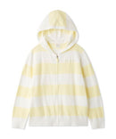 gelato pique Ice Cream Series Zip Hoodies 26冰淇淋系列 毛绒绒拉链连帽居家服 黄白条纹上衣  均码 超软糯质感