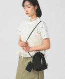 日本Beams 新品 休闲挎包 户外多功能抽拉绳小挎包 尼龙防水布料 黑色