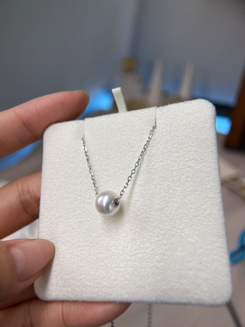 【MIKIMOTO 御木本珍珠】MIKIMOTO路路通 珠子8mm，Q2级别，链子为白金总长约43cm 不可调节