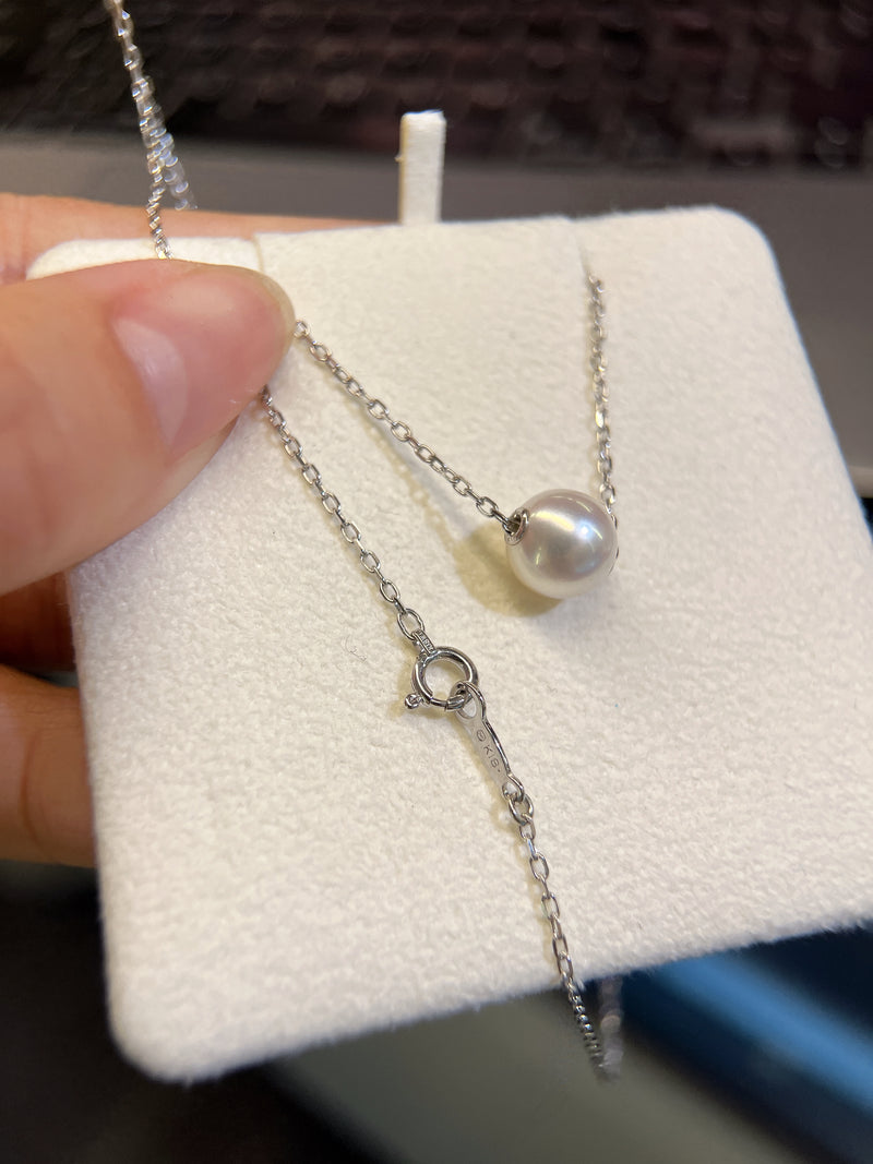 【MIKIMOTO 御木本珍珠】MIKIMOTO路路通 珠子8mm，Q2级别，链子为白金总长约43cm 不可调节