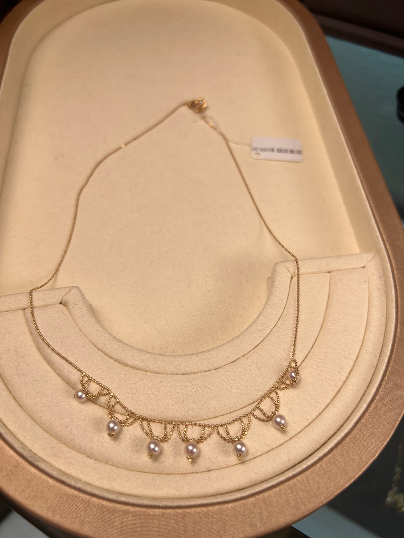 #RZ324，蕾丝款珍珠项链，akoya珍珠约5mm