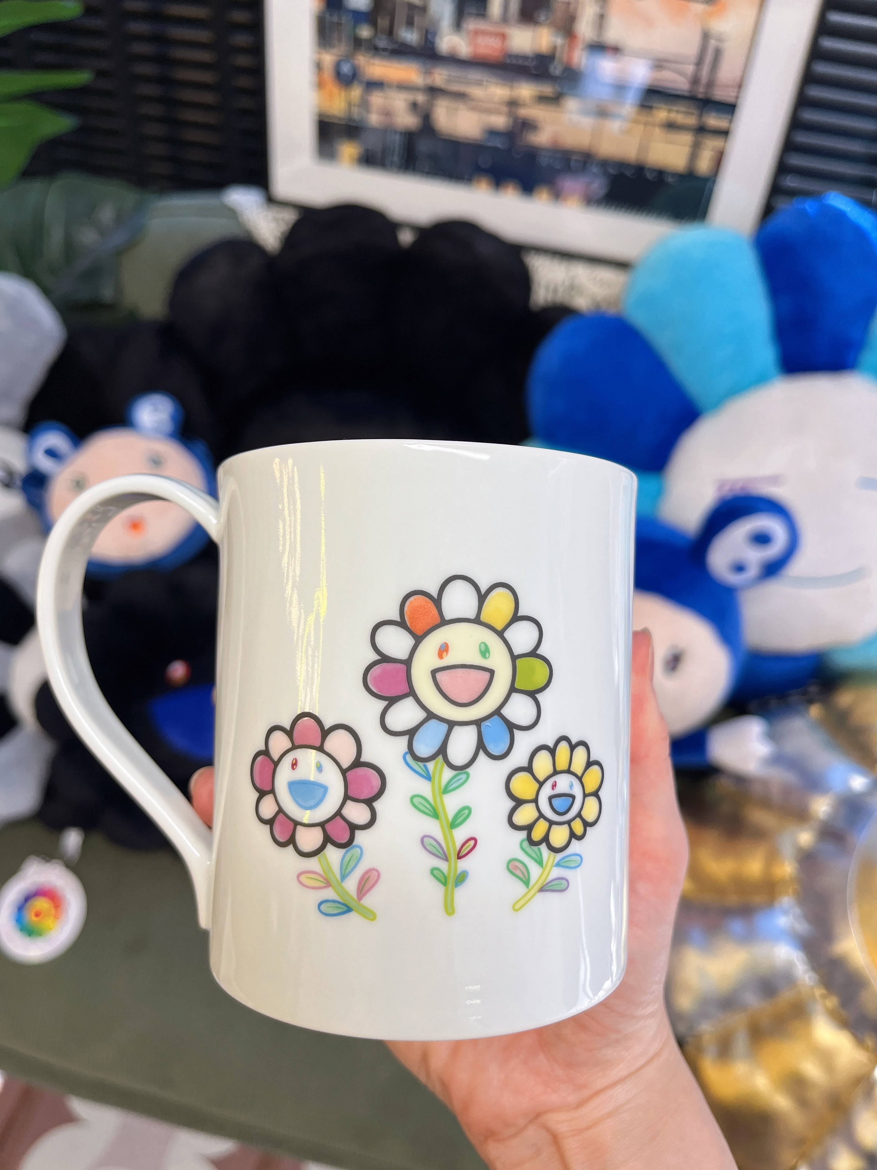 村上隆Takashi Murakami 有田烧白色彩花图案陶瓷杯