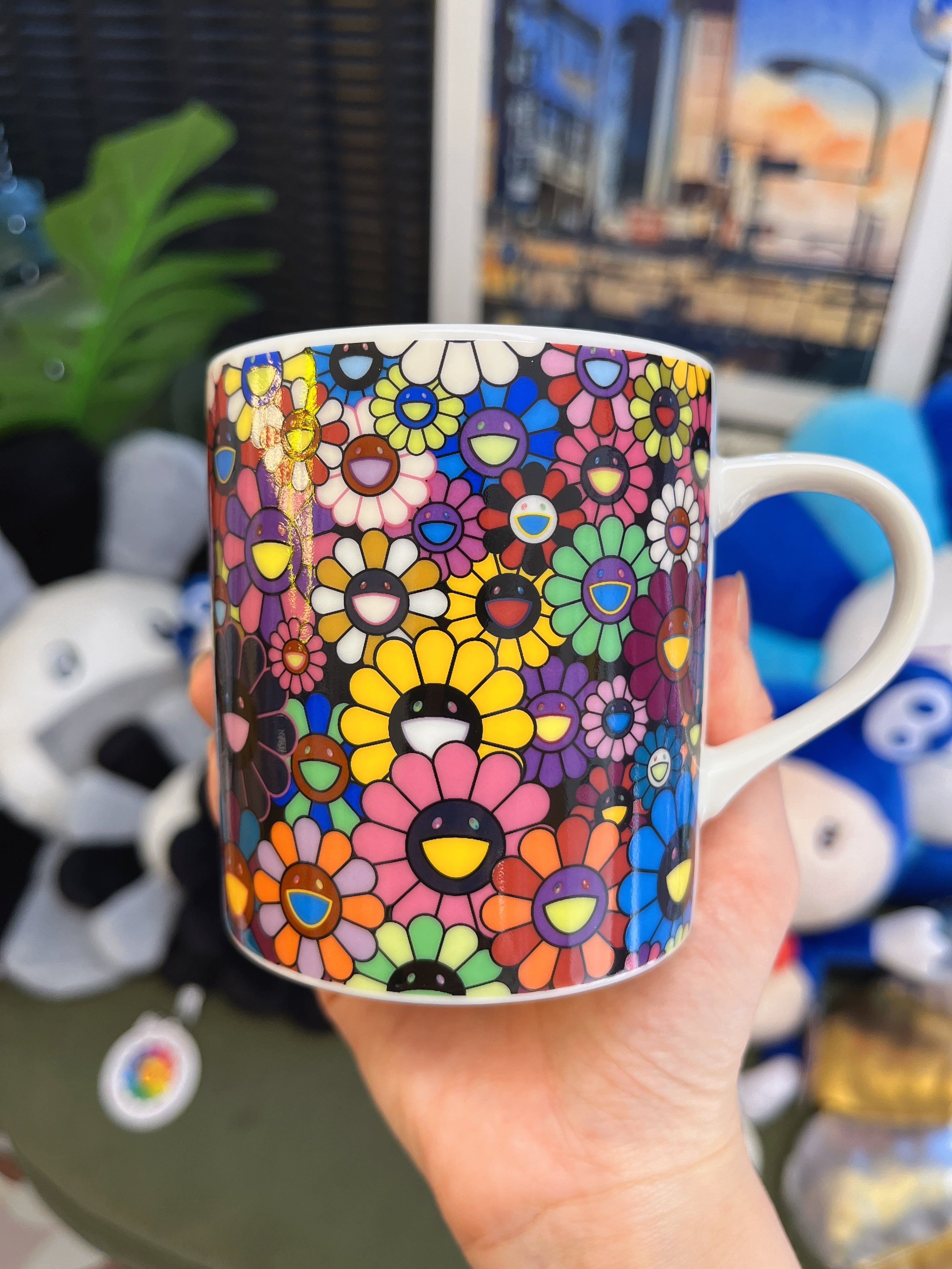 村上隆Takashi Murakami 黑色满花 太阳花 陶瓷杯