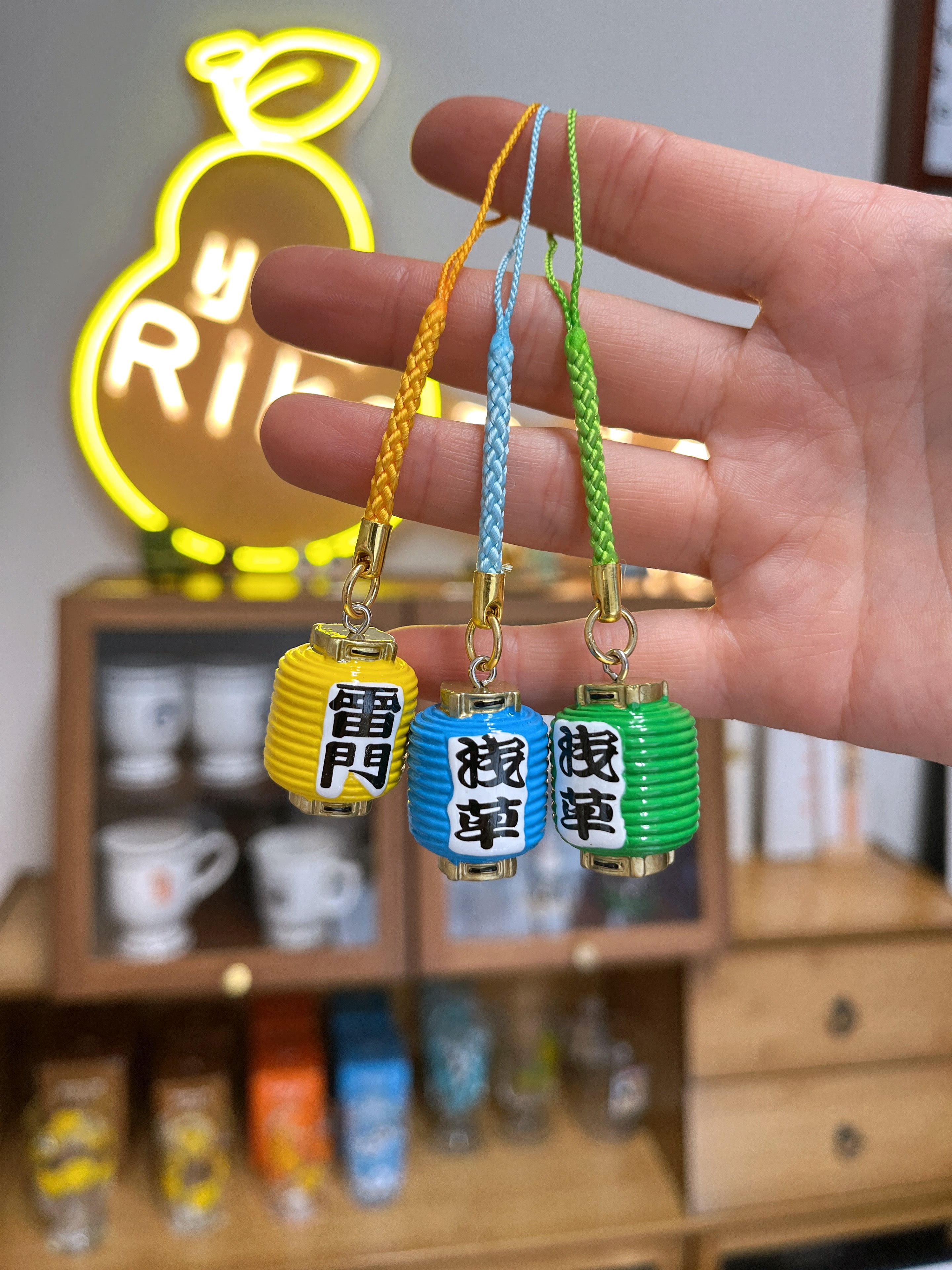 东京浅草寺限定 浅草雷门风水 灯笼挂件 蓝色/绿色/黄色