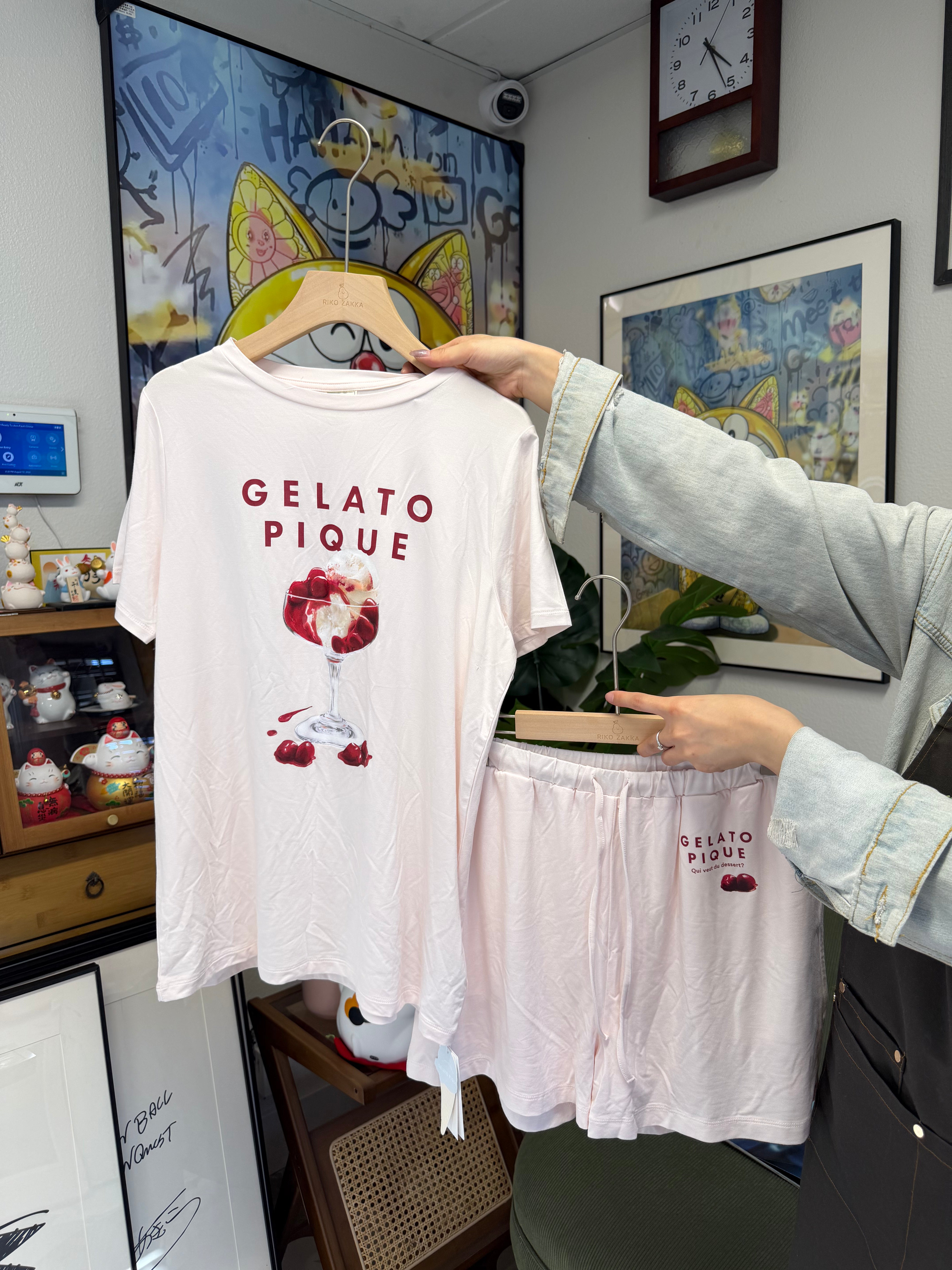 gelato pique  25夏季新品甜美小清新冰淇淋莫代尔印花睡衣女家居服套装