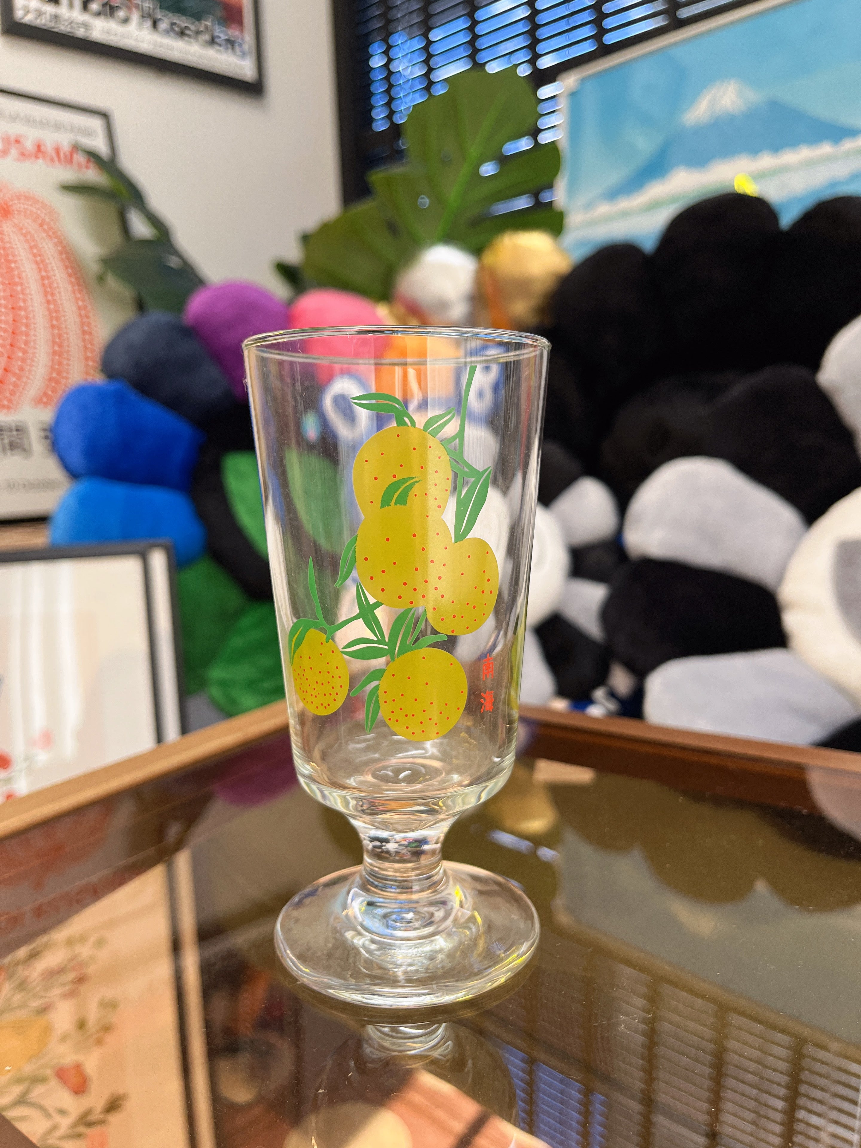 日本昭和复古风玻璃杯 蓝玲花/南湘梨