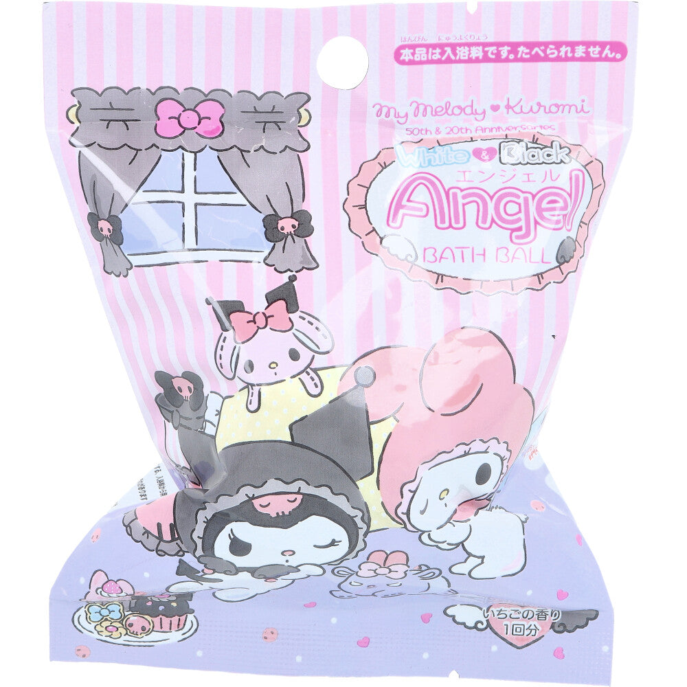 日本 SANRIO三丽鸥 黑白天使浴球 美乐蒂/库洛米 随机盲盒浴球 草莓香味浴球 1枚入