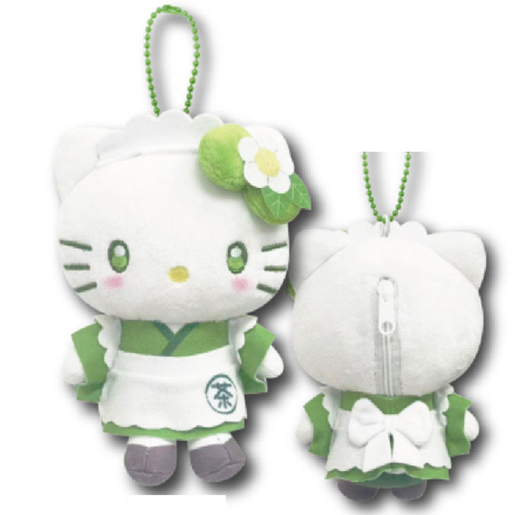 日本SANRIO三丽鸥万圣节吉祥物 绿色抹茶收纳包 高15cm