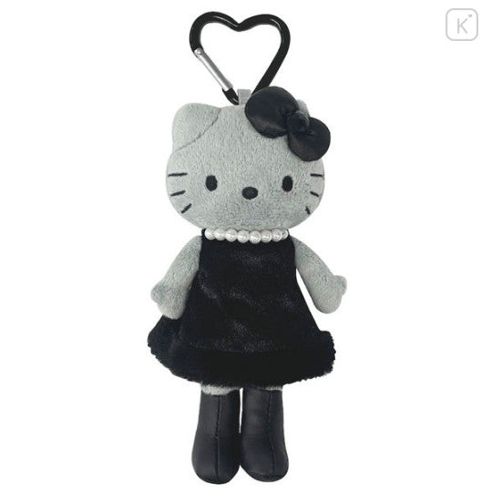 日本 SANRIO 三丽鸥 NIC 黑灰系列长腿 kitty挂件 爱心扣